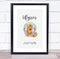 The Card Zoo New Baby Birth Details Christening Nursery Bear Initial U Keepsake Gift Print