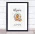 The Card Zoo New Baby Birth Details Christening Nursery Bear Initial U Keepsake Gift Print