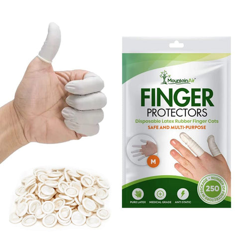 250 Pcs Disposable Finger Cots, Rubber Finger Gloves for Electronic Repairs and More