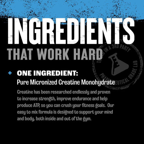 Animal Micronized Creatine Monohydrate Powder - Supports Muscle Growth, Endurance, Strength, Recovery for Men & Women,