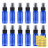LISAPACK 1oz Small Plastic Blue Spray Bottle (12 Pack) - Empty Mini Fine Mist Travel Size Atomizer for Little Perfume,
