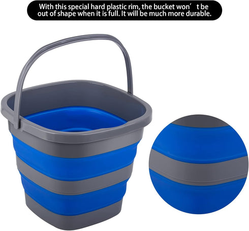 Tiawudi 3 Pack Collapsible Bucket, 1.32 Gallon (5L) Small Plastic Water Bucket for Cleaning, Fishing