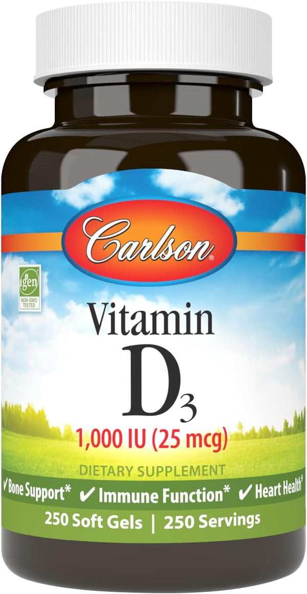 Carlson Vitamin D3 1000 IU - 250 Softgels