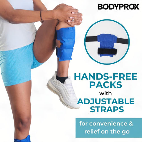 BODYPROX Shin Splint Ice Pack 2 Pack - Reusable Cold and Hot Wrap for Shin Splints Pain Relief, Flexible Ice Pack for