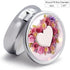 JEKYQ 3 Pillbox Pill Box Pill Case for Woman Weekly Pill Organizer with Compartments Card Heart Shape Flowers Small