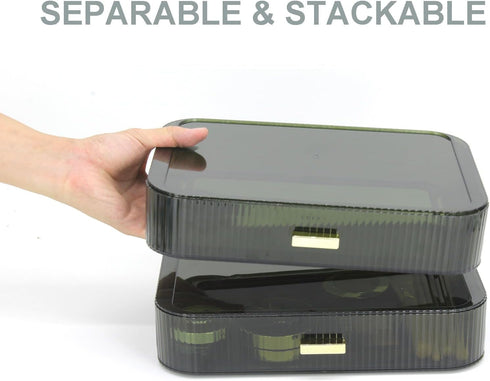 Makeup Organizer Drawers Stackable, Bathroom Vanity Organizers and Storage, Great for Cosmetics, skincare, Lipsticks, Nail Care (Green,1 Drawer) by JONKASIPA