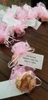 100Pcs 9.8 Inch Pink Round Organza Bags Drawstring, Sheer Jewelry Candy Pouch for Baby Shower Wedding Party Favors