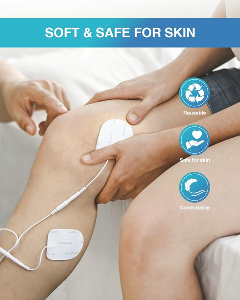 Comfytemp TENS Unit Replacement Pads, 10 Pcs Reusable Self Adhesive Electrodes Pad for Muscle Stimulator