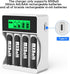 MXBatt 1.5V 3500mWh 4 Packs 1500 Rechargeable AA Batteries with Charger, High Capacity, Lithium Batteries Cycles