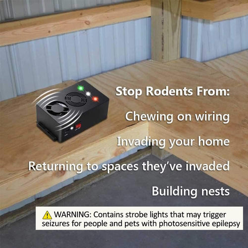 Under Hood Rodent Treatment Repeller, Battery Operated Mouse Reducer with Strobe Lights