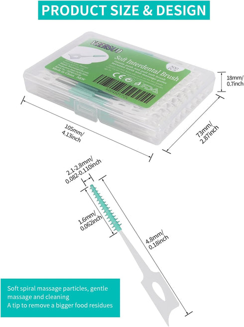 300 PCS Soft Toothpick, Disposable Dental Picks for Teeth Cleaning, Interdental Picks Cleaning Tool