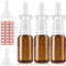 Nasal Spray Bottle, 3 Pcs 30ML Glass Amber Refillable Fine Mist Sprayers with Funnels and Labels