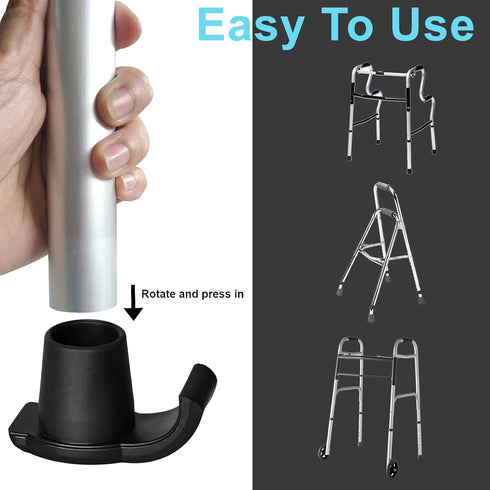 4 Pack Walker Skis Glides for Folding Walkers - Mobility Aid Accessory for Seniors