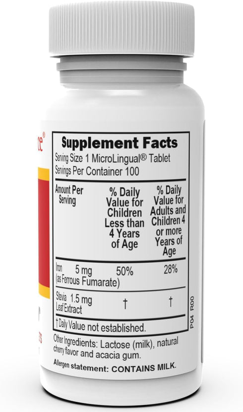 Superior Source Children’s Iron 5 mg, (Ferrous Fumarate), Quick Dissolve MicroLingual Tablets, 100 Count, Easily Absorbed, Assists Red Blood Cell Formation, Non-GMO
