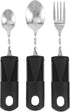 3pcs Bendable Cutlery for Elderly, Weighted Adaptive Utensils for Eating Aid, Angled Fork and Spoon