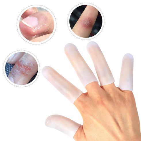 Silicone Finger Protectors for Man, 10 Pack Gel Finger Cots & Protector for Relief from Pain of Cracked Arthritis
