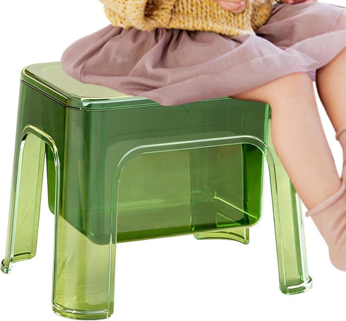 Generic Bath Stool - Modern Acrylic Style Small Furniture, Thickened PET Materials Support; minimalists Corner Storage
