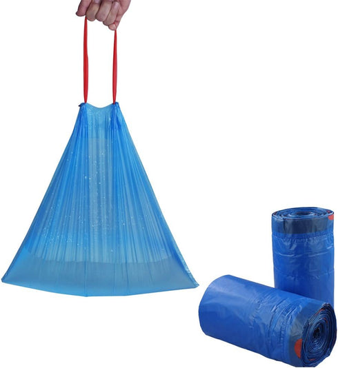 5 Gallon Small Garbage Bag, 110 Counts, Blue Drawstring Trash Bag