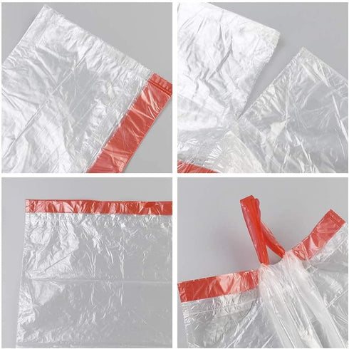 8 Gallon Clear Kitchen Drawstring Trash Bags, 110 Counts
