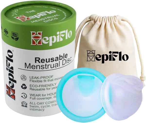 HepiFlo Menstrual Disc Combo Reusable Disc in 2 Sizes (Small & Large) Medical-Grade
