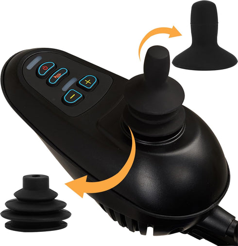 Sliverdew 2 Pcs Controller Knob and Gaiter for Electric Wheelchair Black Powerchair Mobility Aid Wheelchair Accessories