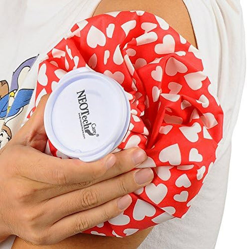 NeoTech Care Ice Bag, Screw Top Fillable, Reusable (Feathers Design, 8 inch)