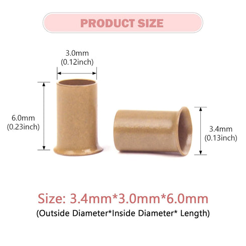 Vlasy Micro Rings Links Beads, 3.4mm Non-Silicone Copper Tubes Microbead for I-Tip Hair Extensions (1000Pcs, Light