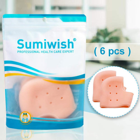 Sumiwish Heel Cups for Heel Pain, 6 PCS Thick Silicone Heel Support for Plantar Fasciitis, Bone Spur Pain Relief