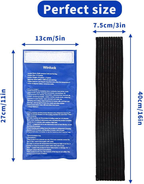 Gel Ice Cold Packs - Soft Reusable Cold/Hot Compress (2-Piece Set) for Joint and Muscle Pain Relief