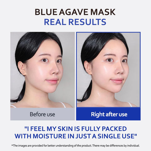 T'ELSE Blue Agave Hyaluronic Acid Mask 25ml*5ea, Moisturizing Watery Sheet Facial Mask with Excellent Hydration