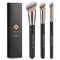 TEOYALL Foundation Contour Conceal Brush Set, 3PCS Angled Synthetic Kabuki Brushes for Blending