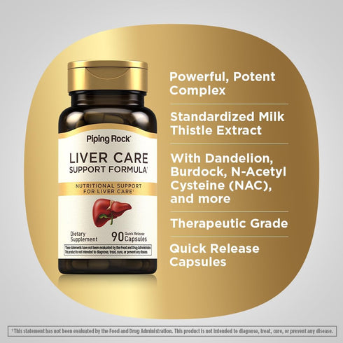 Piping Rock Liver Care Support Formula | 90 Capsules | Non-GMO, Gluten Free Supplement, Liver Cleanse Complex