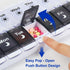 Package 2 7 HRX Pill Organizer Times a Day, Easy Fill & Open Weekly Medicine Box Vitamin Cases for Day AM PM