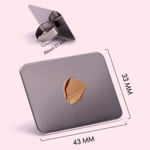 Makeup Mixing Palette, KissDate Makeup Spatula Palette with Foundation Spatula, Stainless Steel Makeup MixingTray Nail Art Palette Foundation Mixing Tray Cosmetic Spatula Makeup Palette Makeup Mixer