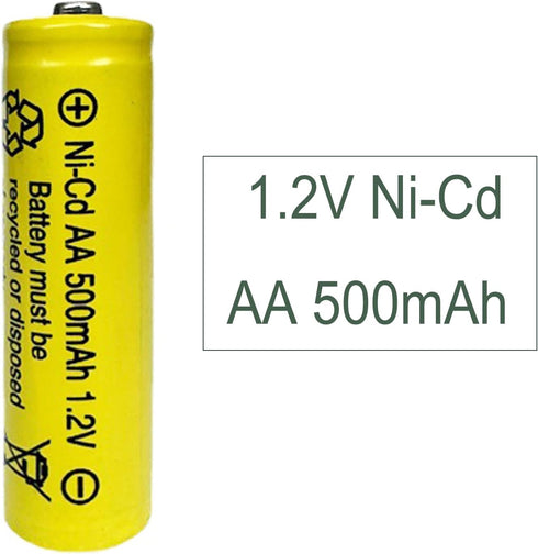 12 Packs 1.2V AA 500mAh Nickel Cadmium Rechargable Batteries for Solar Lights,Lawn Landscape Lighting(AA Size)