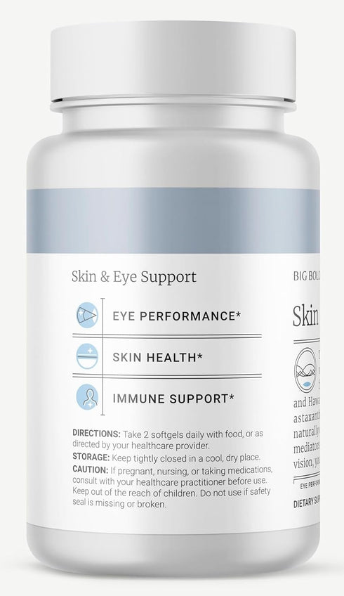 Wild Alaskan Salmon Oil with Astaxanthin, Lutein, Vitamins A&D, 60 Softgels for Skin & Eye Health, Gluten-Free