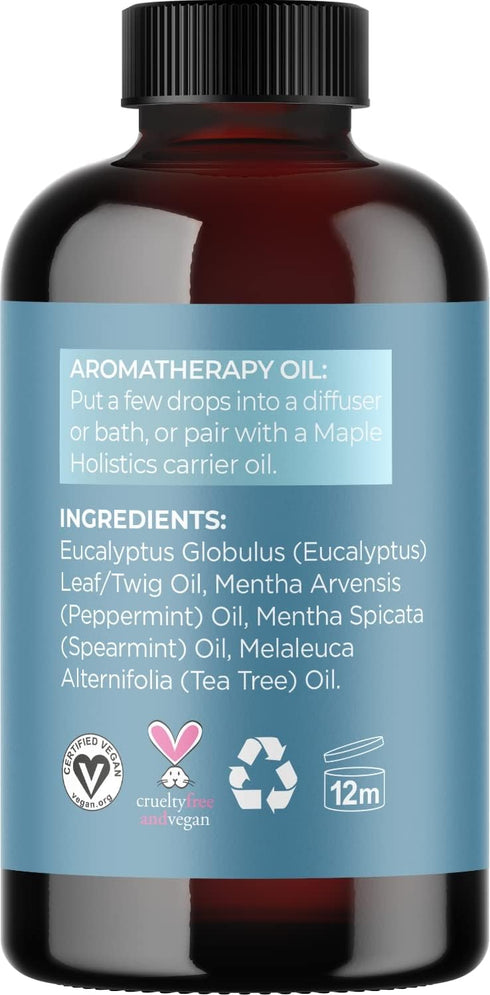Set Maple Holistics Essential Oils - Relax Breathe and Defend Purifying and Relaxing Essential Oils for Diffusers