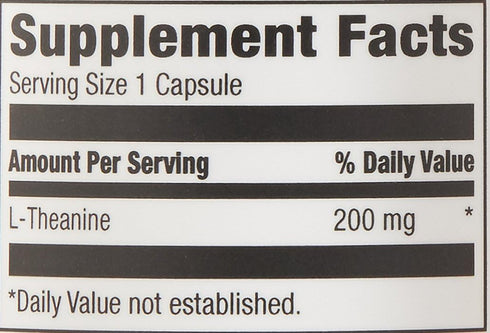 Amazon Elements L-Theanine, 200mg, 60 Capsules, 2 Month Supply (Packaging may vary)