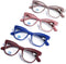DOOViC 4-Pack Reading Glasses, Blue Light Blocking Computer Readers, Anti Eyestrain, Classic Style Spring Hinge 1.0