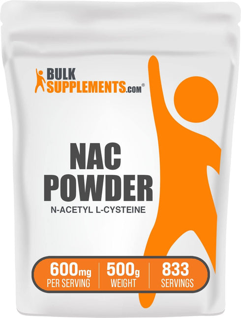 BulkSupplements.com NAC Powder, 600mg Antioxidant Support Supplement, 500g (1.1 lbs)