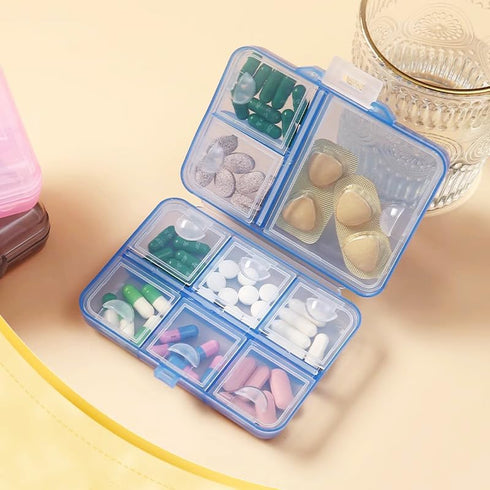 Wopanxye Travel Medicine Pill Organizer, Daily Pill Box Purse Pocket, Weekly AM PM Medication Reminder Planner, Cute