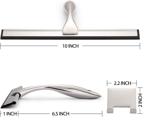 Hiware All-Purpose Shower Squeegee – Stainless Steel for Shower Doors, Bathroom, Window, and Car Glass
