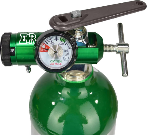 Ever Ready First Aid Oxygen Regulator, CGA-870 Gauge Flow Rate with Wrench Key - 0-15LPM