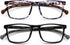 AQWANO 2 Pack Flexible TR90 Reading Glasses for Women Men, Ultra-light Sports Style Readers, Blue Light Block