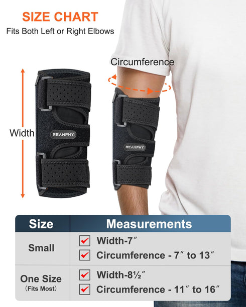 Reamphy Elbow Brace, Comfortable Night Elbow Sleep Support, Adjustable Stabilizer Splints for Cubital Tunnel Syndrome,