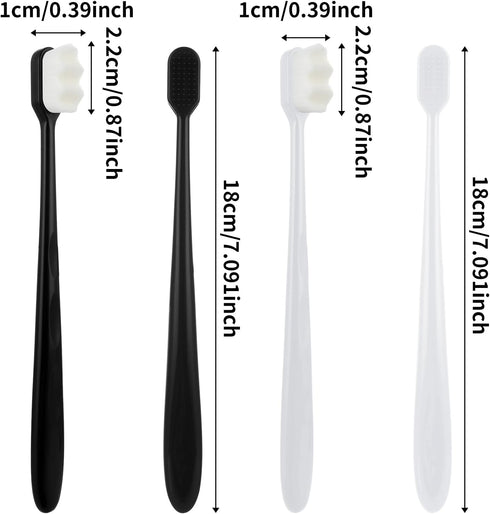 4Pcs Soft Micro Nano Toothbrush - Extra Soft with 20000 Bristles | Soft Manual Toothbrush for Sensitive Teeth, Adults