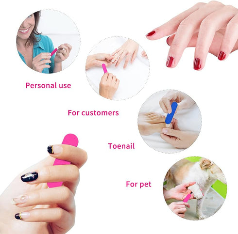 Mini Nail File Bulk - 300Pcs Disposable Double Sided Emery Boards for Home or Professional Manicure Tools (Blue and