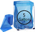 Hommp 5 120 Counts Gallon Trash Bags, Blue Garbage Bags