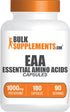 BulkSupplements.com Essential Amino Acids Capsules - EAA 1000mg - Gluten Free, 180 Capsules (Pack of 1)