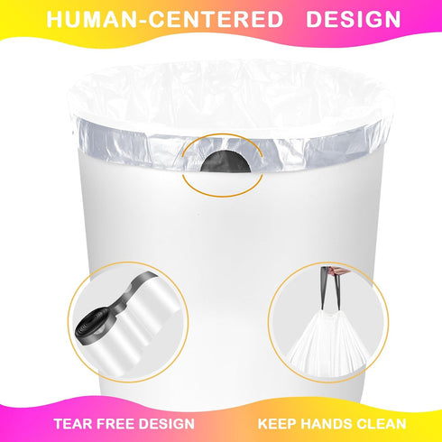 Homifest 2.6 Bags,160 Count Gallon Drawstring Trash White